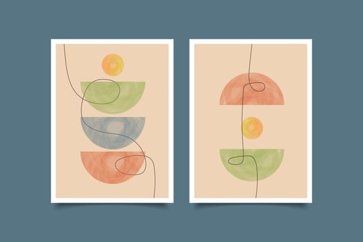 abstract aestetic modern poster boho contemporary wall art vector