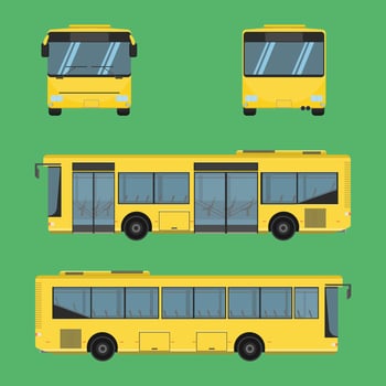 side view of the yellow color autobus of thailand. vector illustration eps10