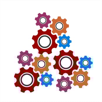 colorful gear illustration and setting vector