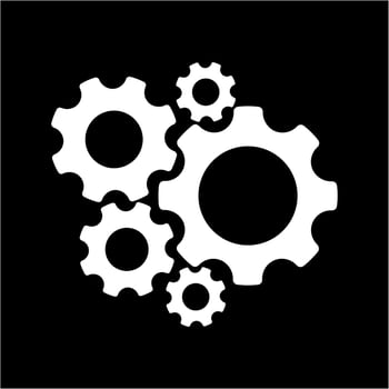 5 Gear or cog vector icon
