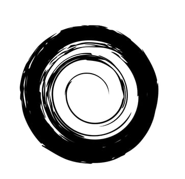 brush paint grunge circle line vector