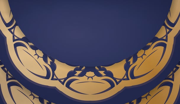 Gold and blue background with a pattern vector