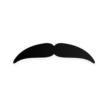 Strong man mustache flat style icon sign vector illustration isolated on white background. Symbol of the vintage dad or father web flat icon.