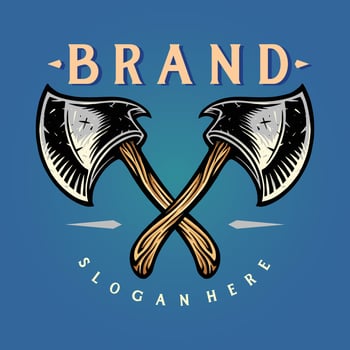 Lumberjack wooden axe woodworking mascot Illustrations vector