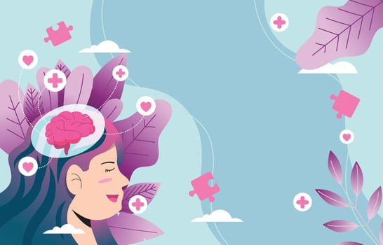 Women and Her Positif Mental Mind Concept vector