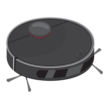 Robot vacuum cleaner for cleaning the room, color vector isolated illustration