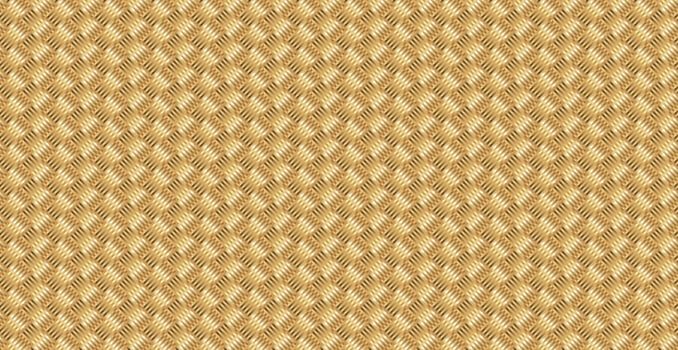 Panoramic golden wicker background, repeating elements - Vector