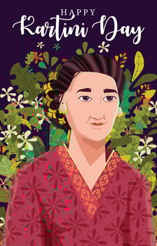Happy Kartini Day Concept vector