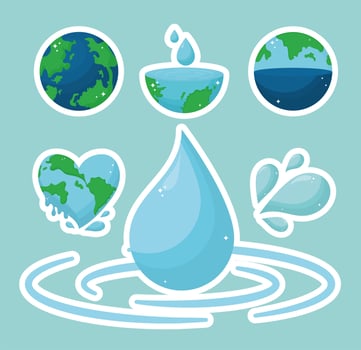 water day items vector