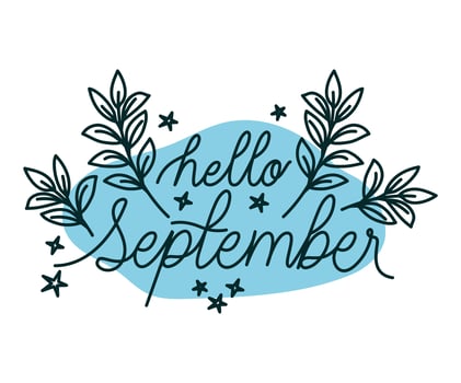 phrase of hello september vector