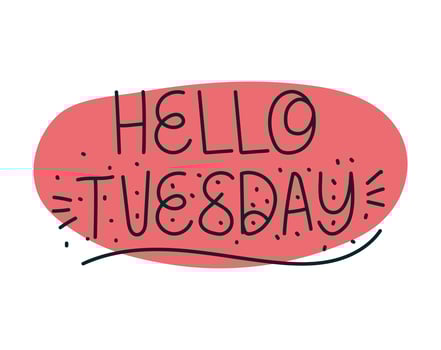 lettering of hello tuesday vector