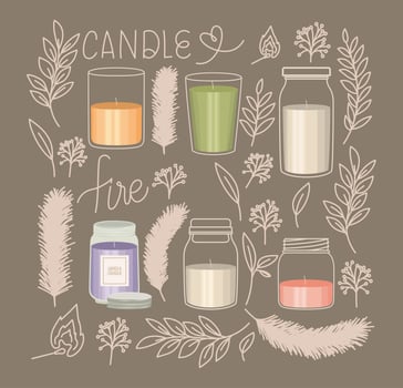 candle icons bundle vector