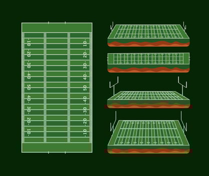 five american football vector
