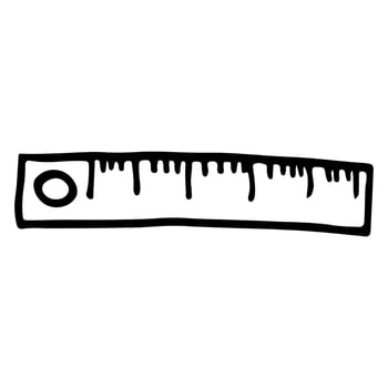 Hand Drawn ruler doodle icon isolated on white background. vector illustration.