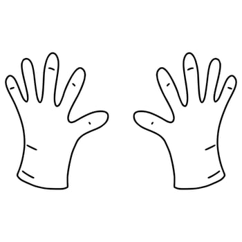 Hand drawn of Protective glove isolated on white background. Doodle vector illustration.