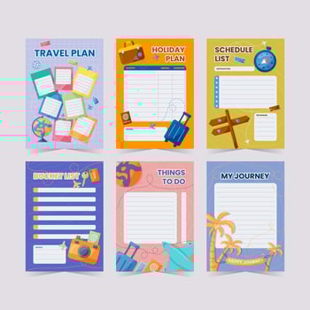 Travel Journal Planner Template vector