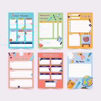 School Journal Planner Template vector