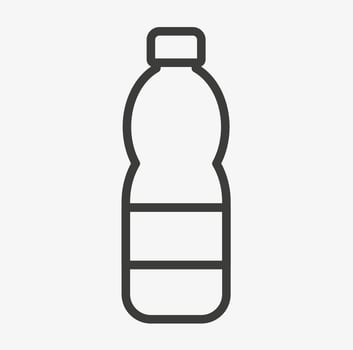 Plastic bottle outline icon. Vector illustration. Beverage symbol