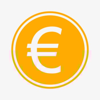 Euro icon. European currency symbol. Vector illustration. Coin symbol