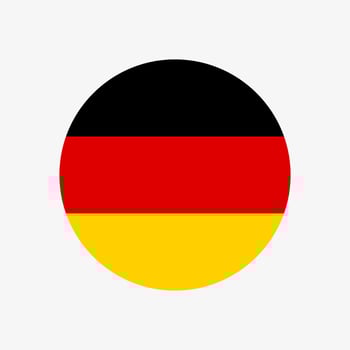 Round german flag vector icon isolated on white background. The flag of Germany in a circle