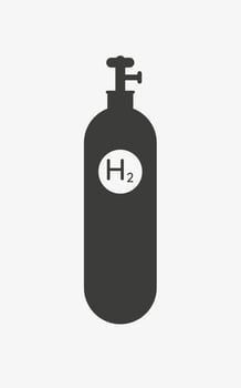 Hydrogen cylinder vector icon isolated on white background