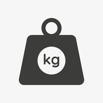 Weight in kilograms vector icon isolated on white background