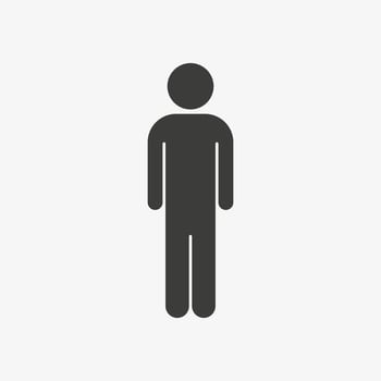 Man black pictogram isolated on white background. Male symbol. The symbol of a man. Standing man pictogram. vector