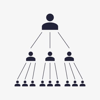 Multi level marketing concept vector illustration. Pyramid scheme vector symbol. Network marketing. Company structure symbol
