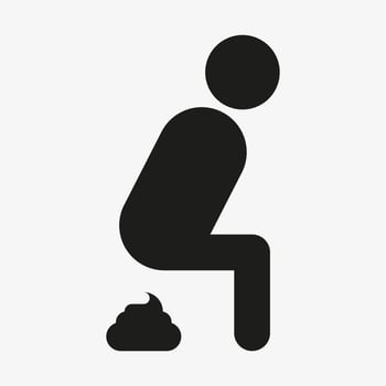 Pooping icon isolated on white background. Toilet symbol vector