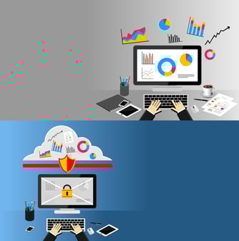 Internet Marketing and Data Protection concept illustration. vector