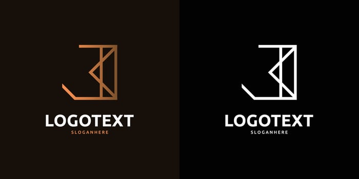 J letter golden logo abstract design on dark color background, J alphabet logo vector