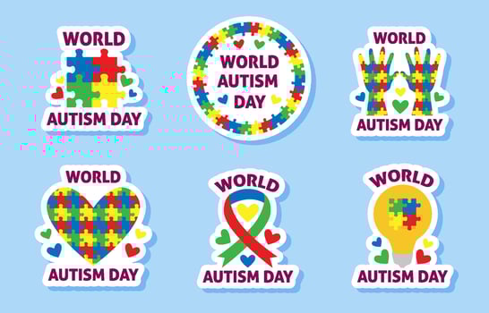 Awareness World Autism Day Sticker vector