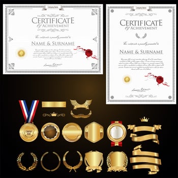Certificate or diploma retro vintage design template vector