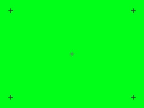 Full screen 4k green screen. Template for video keying with markers. 4096x2072 vector