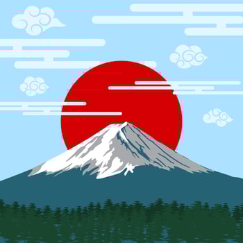 japan art mt.Fuji with cloud vector