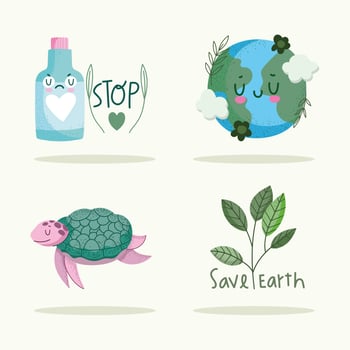 save the planet cute vector