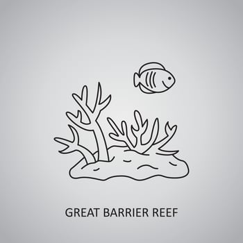 Great Barrier Reef in Australia. Coral Sea. Underwater world vector