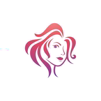 Beauty women long hair style icon vector