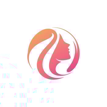 Beauty women long hair style icon vector