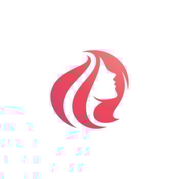 Beauty women long hair style icon vector