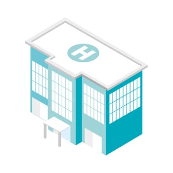modern hospital building icon vector