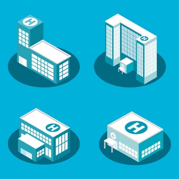 set of hospital buildings vector