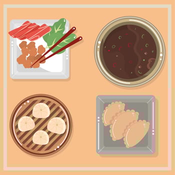 chinese dishes traditional vector