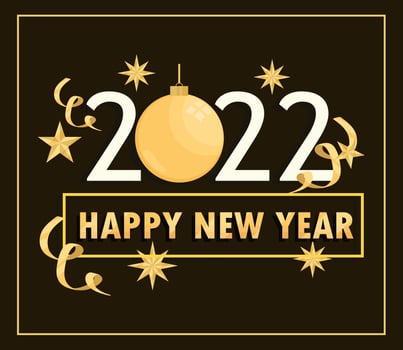 happy new year 2022 card vector