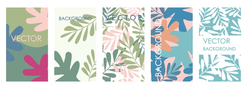 Modern tropical leaves invitations and card template design. vector