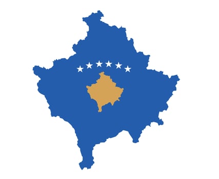 Kosovo Flag National Europe Emblem Map Icon Vector Illustration Abstract Design Element