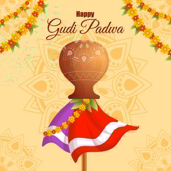 Happy Gudi Padwa Background vector