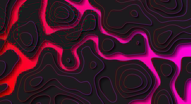 Abstract vector paper cutout background with overlapping  dark and vibrant colored layers.