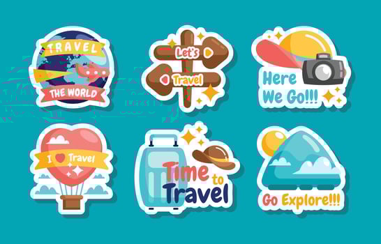 Travel Time Sticker Collection vector