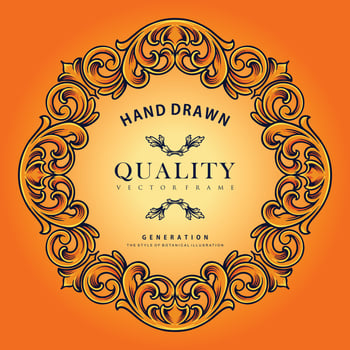 Classic gold frame flourish ornament Vector illustrations for your work Logo, mascot merchandise t-shirt, stickers and Label designs, poster, greeting cards advertising business company or brands.